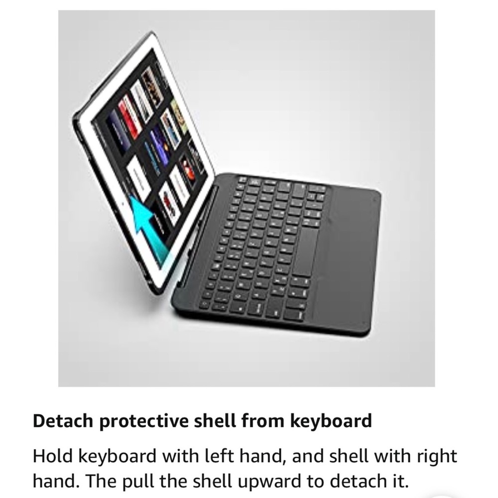 Bluetooth iPad black keyboard case with shortcut keys